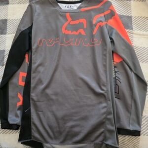 Fox Gray and Neon Orange Motocross Jersey Top
